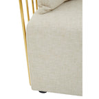REGINA STUDIO Summer 2-Seater 4-Cushion Natural Fabric Sofa with Gold Finish Stainless Steel Frame, 157 cm - Regina Luxury Interiors