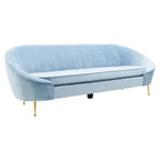 REGINA STUDIO Bluebell Aqua Blue Velvet 3-Seater Sofa with Stainless Steel Frame, 238 cm - Regina Luxury Interiors