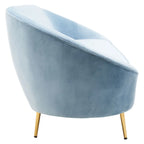REGINA STUDIO Bluebell Aqua Blue Velvet 3-Seater Sofa with Stainless Steel Frame, 238 cm - Regina Luxury Interiors