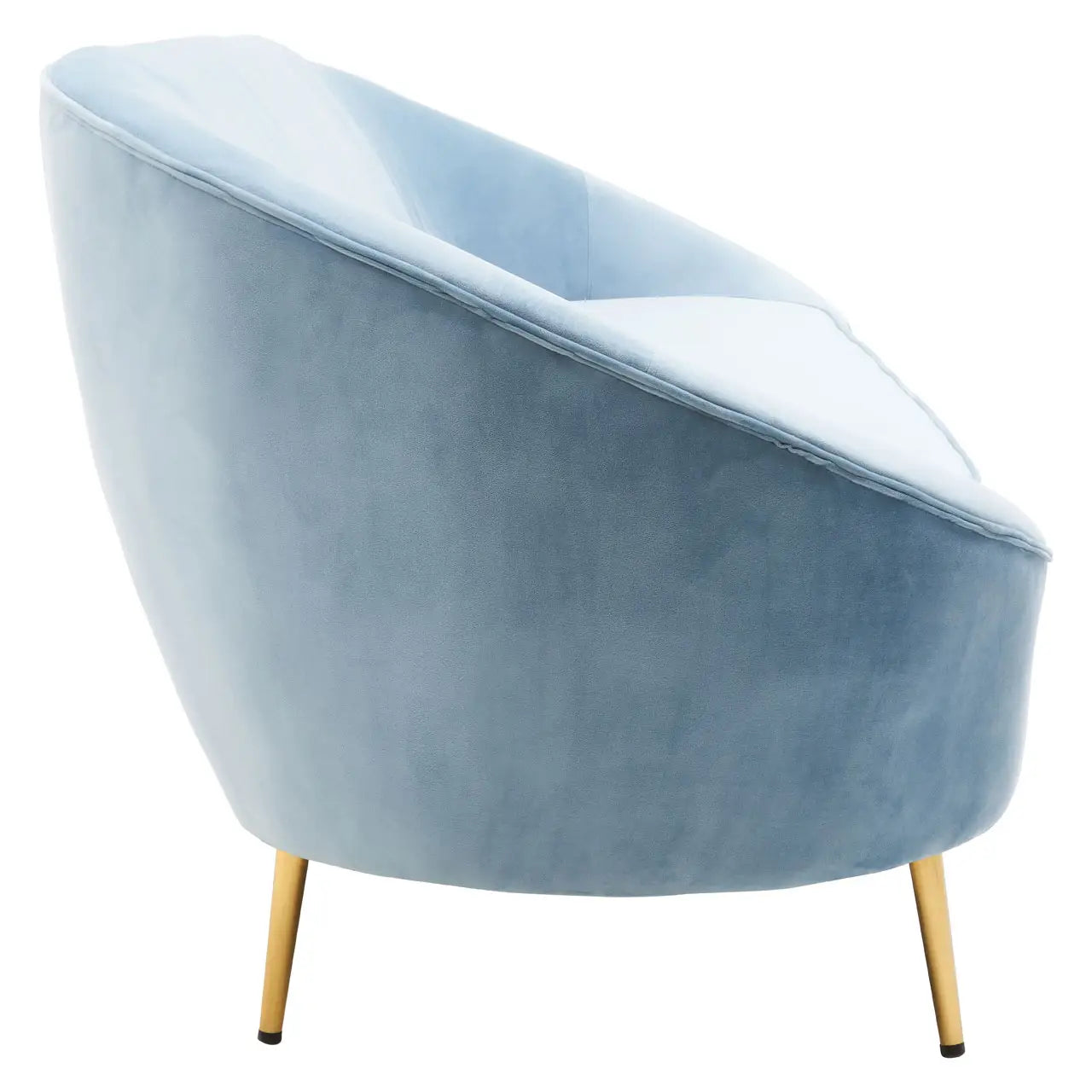REGINA STUDIO Bluebell Aqua Blue Velvet 3-Seater Sofa with Stainless Steel Frame, 238 cm - Regina Luxury Interiors