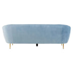 REGINA STUDIO Bluebell Aqua Blue Velvet 3-Seater Sofa with Stainless Steel Frame, 238 cm - Regina Luxury Interiors