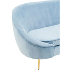 REGINA STUDIO Bluebell Aqua Blue Velvet 3-Seater Sofa with Stainless Steel Frame, 238 cm - Regina Luxury Interiors