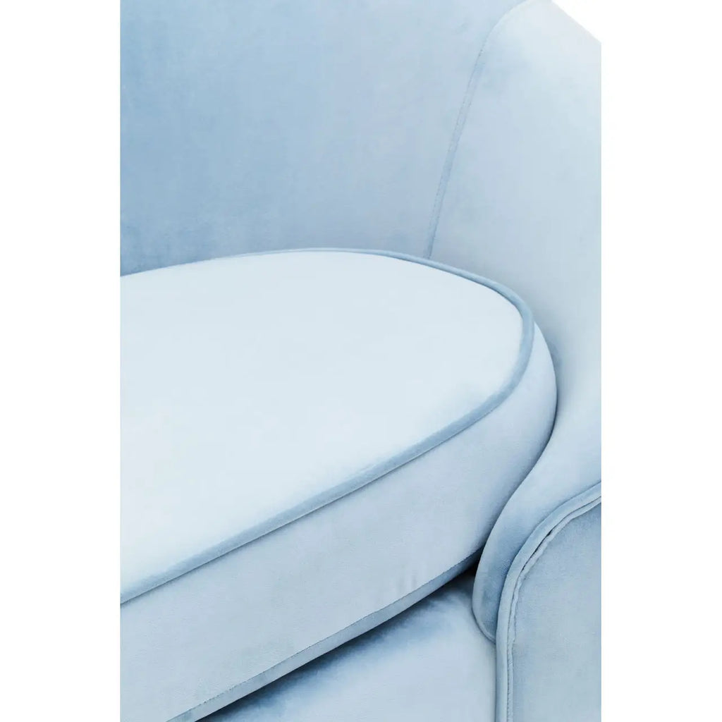 REGINA STUDIO Bluebell Aqua Blue Velvet 3-Seater Sofa with Stainless Steel Frame, 238 cm - Regina Luxury Interiors