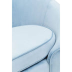 REGINA STUDIO Bluebell Aqua Blue Velvet 3-Seater Sofa with Stainless Steel Frame, 238 cm - Regina Luxury Interiors