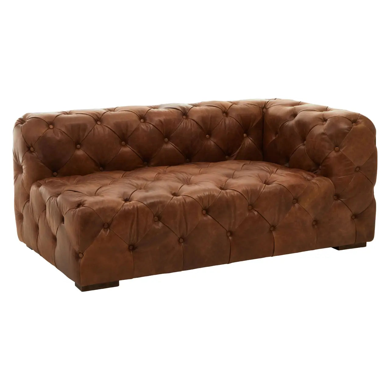REGINA STUDIO Rancher | Brown Tufted Leather Modular Sofa | Left Arm | 2-Seater - Regina Luxury Interiors