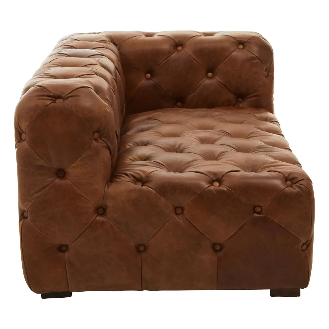 REGINA STUDIO Rancher | Brown Tufted Leather Modular Sofa | Left Arm | 2-Seater - Regina Luxury Interiors