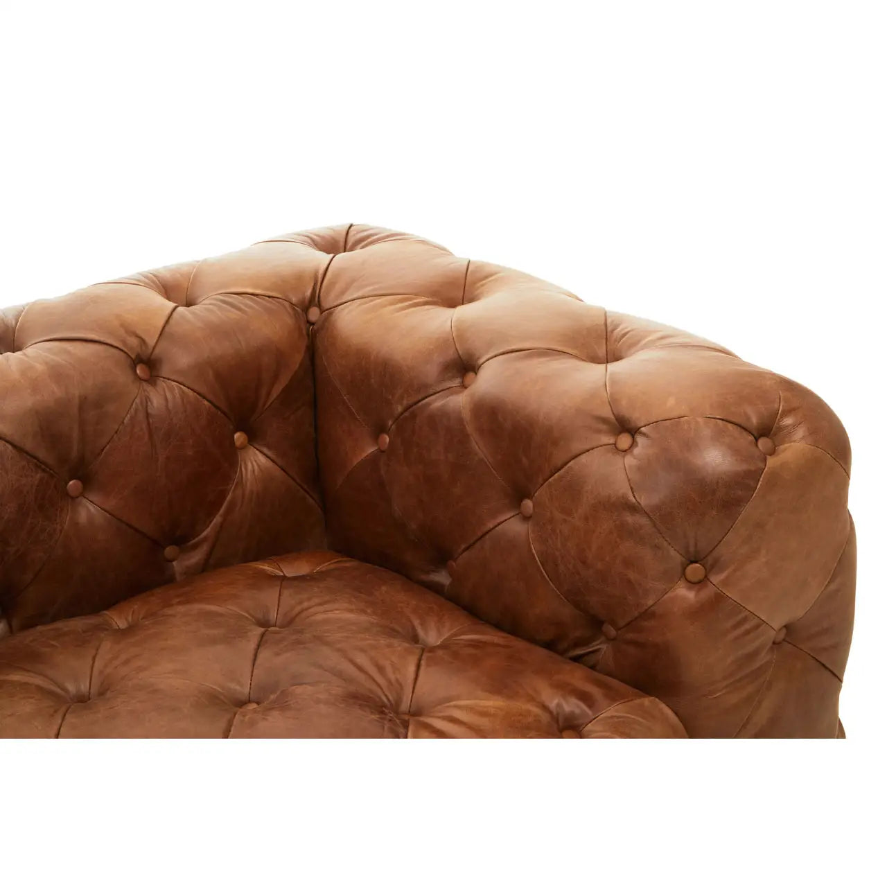 REGINA STUDIO Rancher | Brown Tufted Leather Modular Sofa | Left Arm | 2-Seater - Regina Luxury Interiors