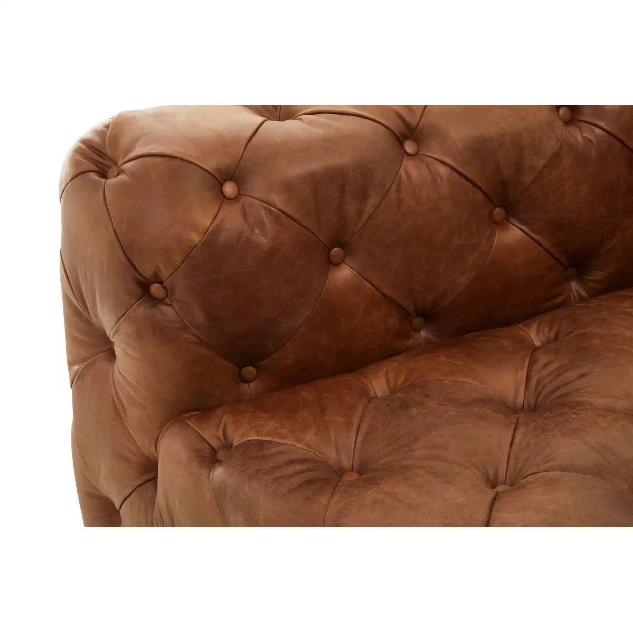 REGINA STUDIO Rancher | Brown Tufted Leather Modular Sofa | Left Arm | 2-Seater - Regina Luxury Interiors