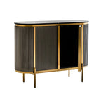 REGINA STUDIO Gatsby Grey 2-Door Sideboard with Black Marble Top, 120 x 40 cm - Regina Luxury Interiors