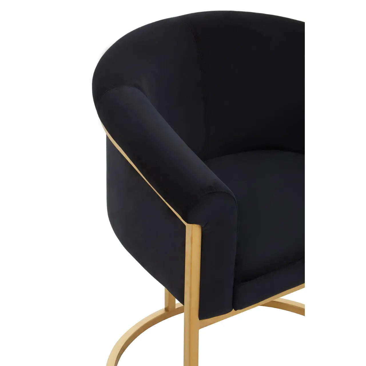 REGINA STUDIO Tulip | Black And Gold Dining Chair | Velvet and Stainless Steel