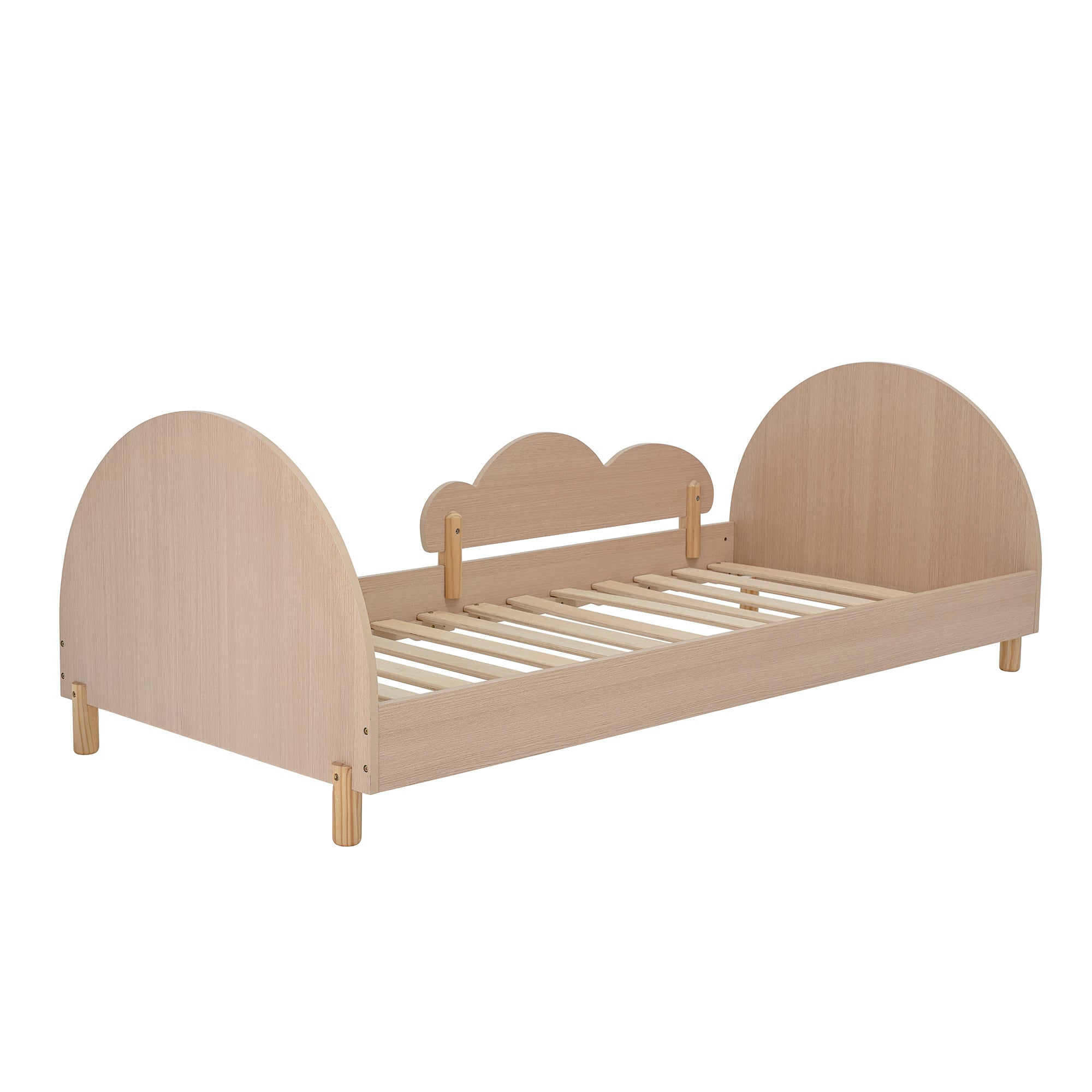 BLOOMINGVILLE MINI, Charli Toddler & Child Bed, Brown, Rainbow Motif and Side Support, 204 x 70 x 94 cm - Regina Luxury Interiors