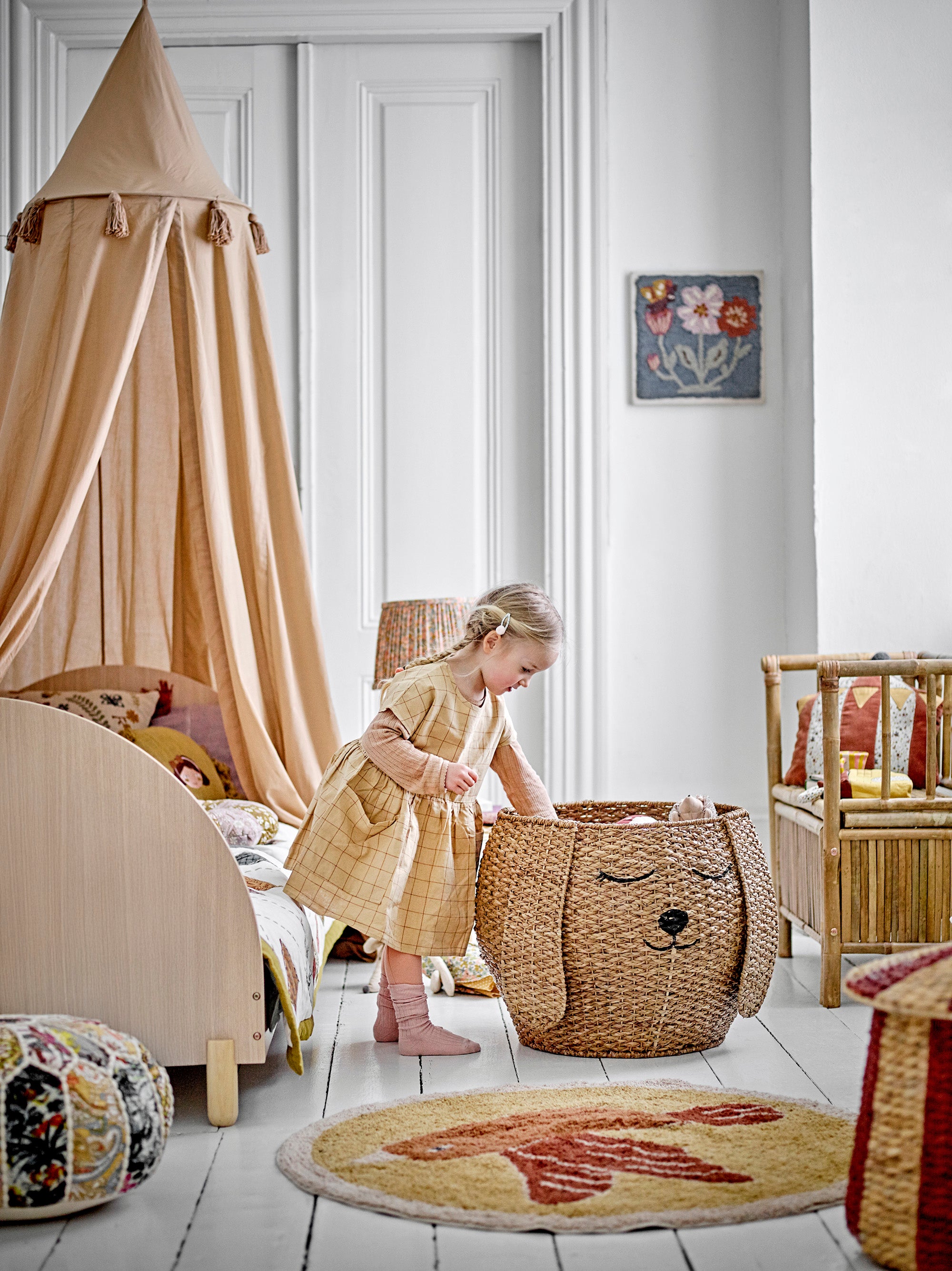 BLOOMINGVILLE MINI, Charli Toddler & Child Bed, Brown, Rainbow Motif and Side Support, 204 x 70 x 94 cm - Regina Luxury Interiors