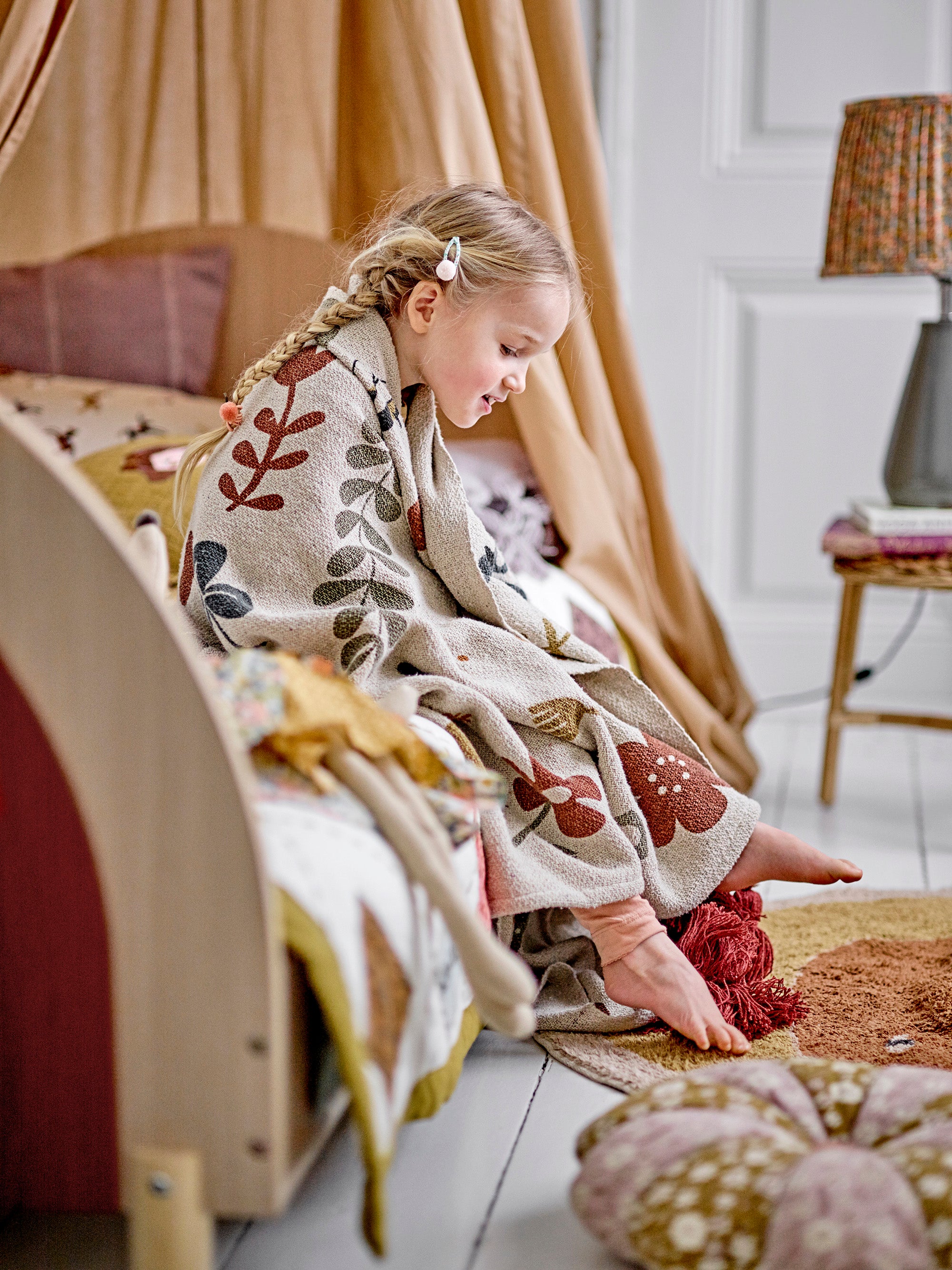 BLOOMINGVILLE MINI, Charli Toddler & Child Bed, Brown, Rainbow Motif and Side Support, 204 x 70 x 94 cm - Regina Luxury Interiors