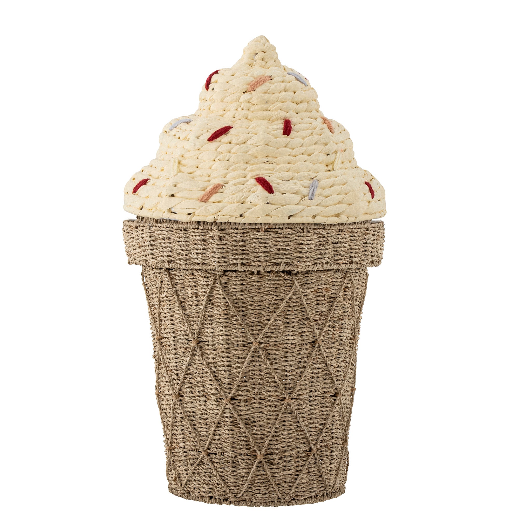 BLOOMINGVILLE MINI Cillie Basket With Lid in Water Hyacinth and Seagrass Natural Fibres, 72 x 40 cm - Regina Luxury Interiors