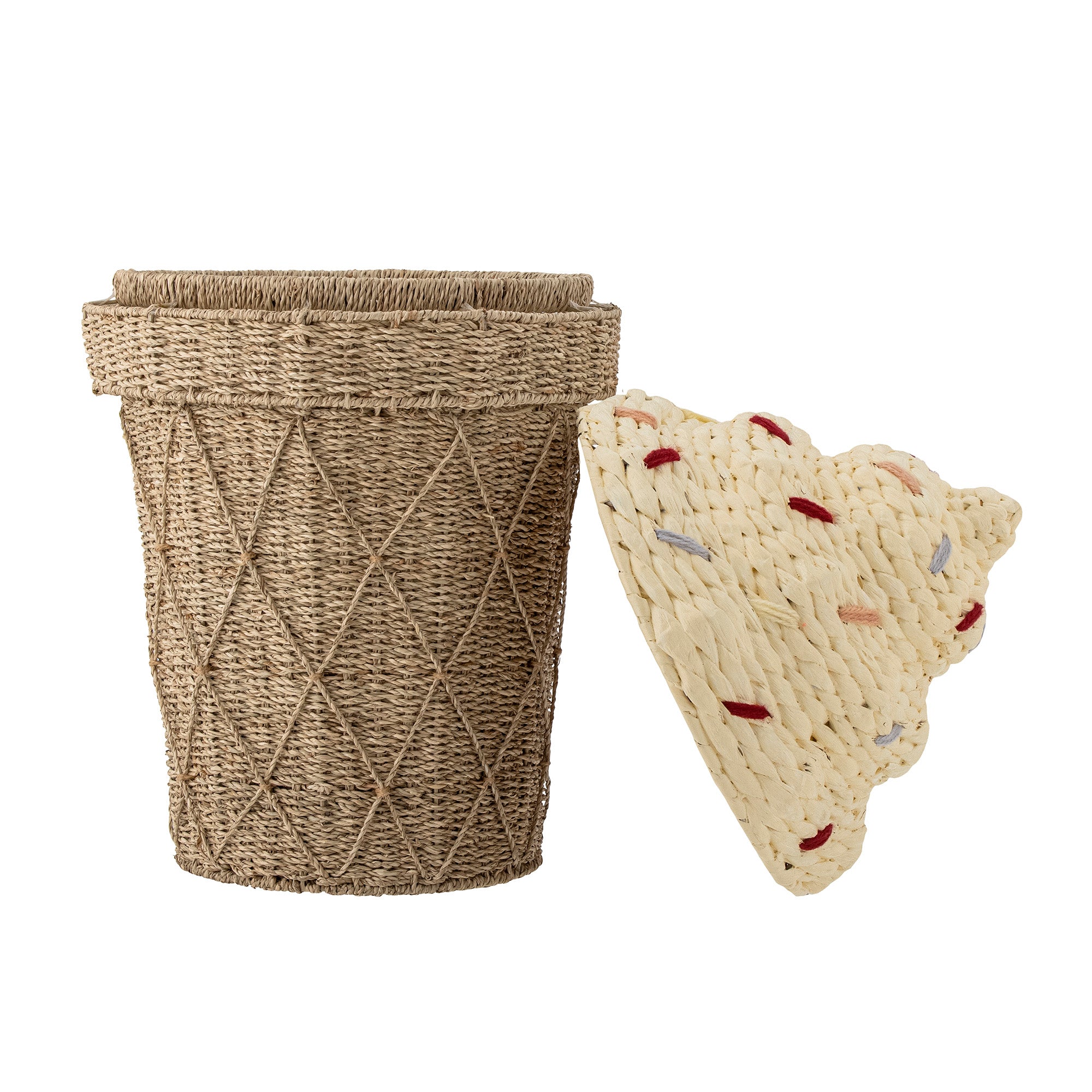 BLOOMINGVILLE MINI Cillie Basket With Lid in Water Hyacinth and Seagrass Natural Fibres, 72 x 40 cm - Regina Luxury Interiors