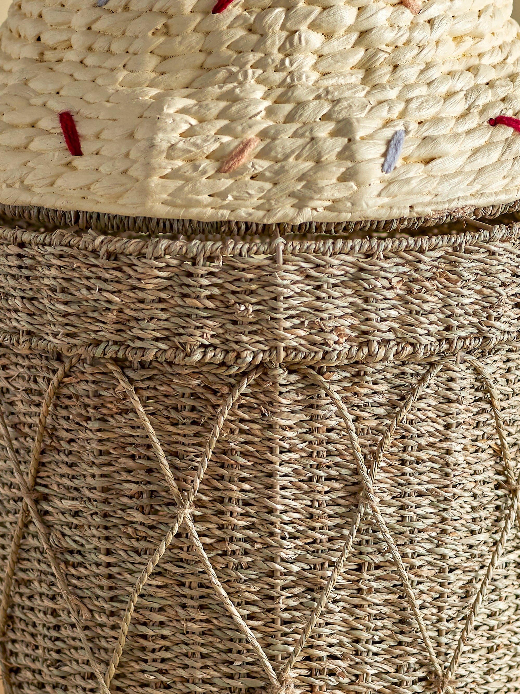 BLOOMINGVILLE MINI Cillie Basket With Lid in Water Hyacinth and Seagrass Natural Fibres, 72 x 40 cm - Regina Luxury Interiors