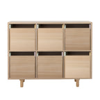 BLOOMINGVILLE MINI Calle Bookcase with 6 Drawers in Paulownia and Pine Wood, 55 x 88,5 x 25,5 cm - Regina Luxury Interiors