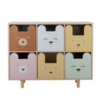 BLOOMINGVILLE MINI Calle Bookcase with 6 Drawers in Paulownia and Pine Wood, 55 x 88,5 x 25,5 cm - Regina Luxury Interiors