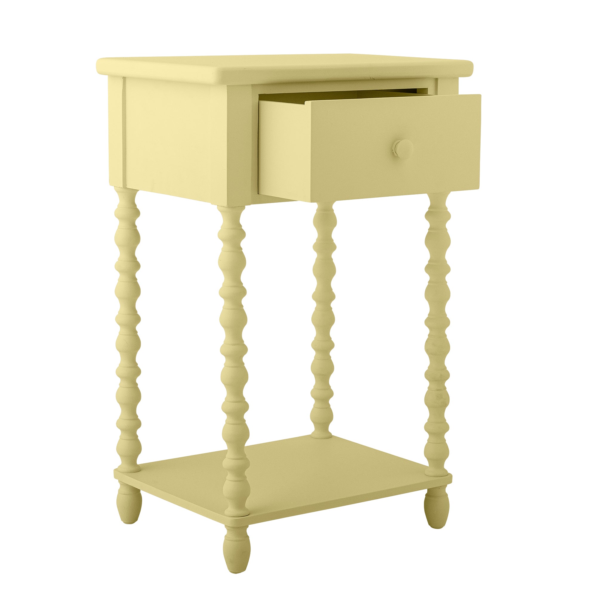 BLOOMINGVILLE Salino Side Table in Yellow, Firwood, 36 x 70 x 33 cm