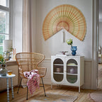 BLOOMINGVILLE Jaime Large Wall Bamboo Decorative Statement Fan in Warm Tones, 160 x 80 cm - Regina Luxury Interiors
