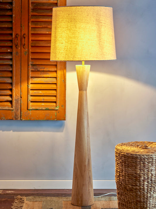 BLOOMINGVILLE CREATIVE COLLECTION Leonor Floor Lamp in Rubberwood, H 130cm