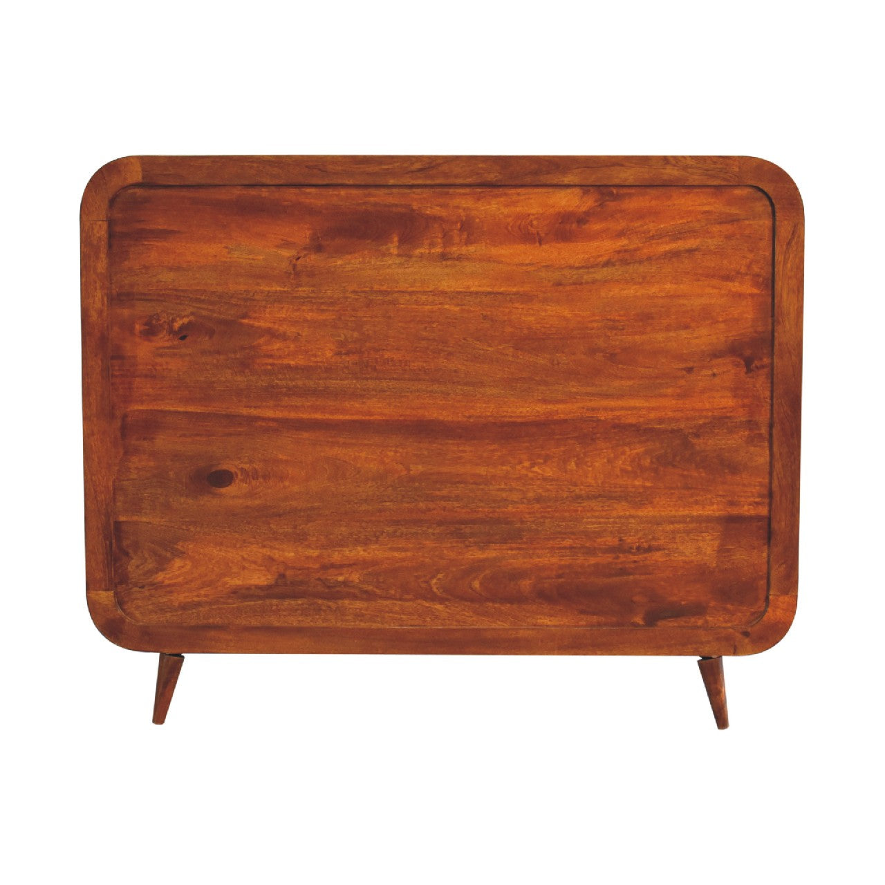 ARTISAN FURNITURE Curved Chestnut DOUBLE Bed in Solid Mango Wood, B-Corp Certified, 145x198 cm
