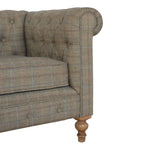 ARTISAN FURNITURE Multi Tweed 2-Seater Chesterfield Sofa in Solid Mango Wood, B-Corp Certified