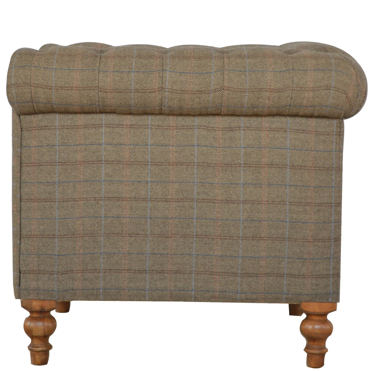 ARTISAN FURNITURE Multi Tweed 2-Seater Chesterfield Sofa in Solid Mango Wood, B-Corp Certified