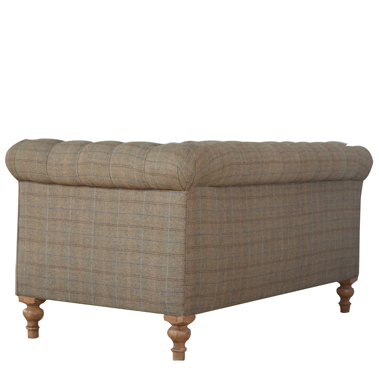 ARTISAN FURNITURE Multi Tweed 2-Seater Chesterfield Sofa in Solid Mango Wood, B-Corp Certified
