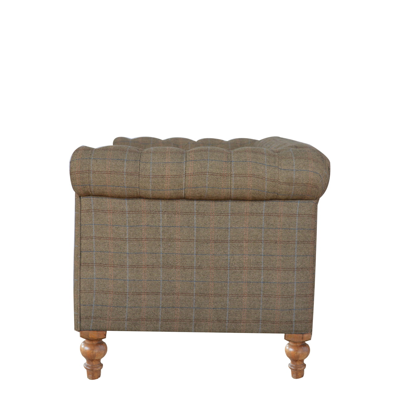 ARTISAN FURNITURE Multi Tweed 2-Seater Chesterfield Sofa in Solid Mango Wood, B-Corp Certified