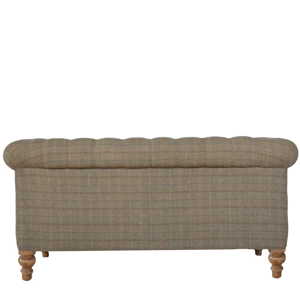 ARTISAN FURNITURE Multi Tweed 2-Seater Chesterfield Sofa in Solid Mango Wood, B-Corp Certified