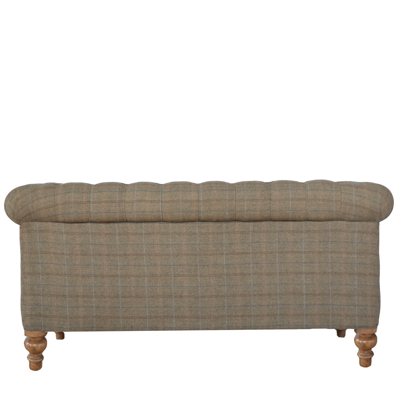 ARTISAN FURNITURE Multi Tweed 2-Seater Chesterfield Sofa in Solid Mango Wood, B-Corp Certified