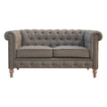 ARTISAN FURNITURE Multi Tweed 2-Seater Chesterfield Sofa in Solid Mango Wood, B-Corp Certified