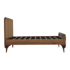 ARTISAN FURNITURE Oak Finish DOUBLE Rattan Bed in Solid Mango Wood, 145x198 cm