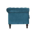 ARTISAN FURNITURE Teal Chesterfield 2-Seater Sofa | Velvet and Mango Wood