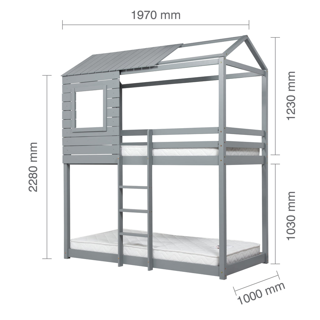BIRLEA Adventure SINGLE Bunk Bed in 100% Pine