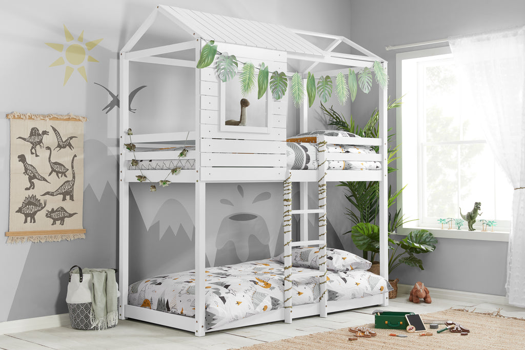 BIRLEA Adventure SINGLE White Bunk Bed in 100% Pine