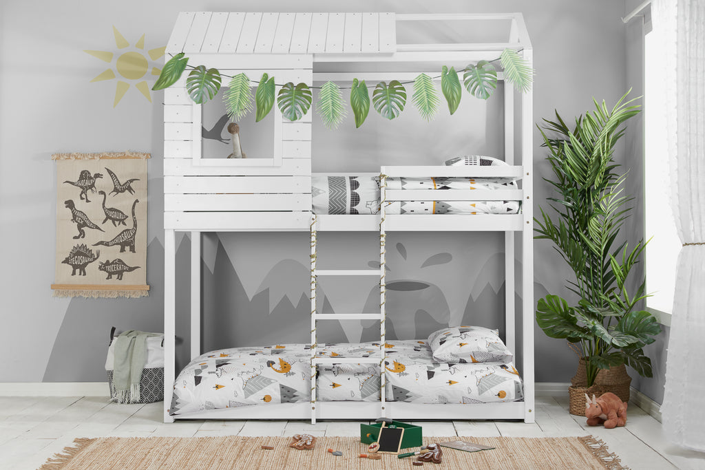 BIRLEA Adventure SINGLE White Bunk Bed in 100% Pine