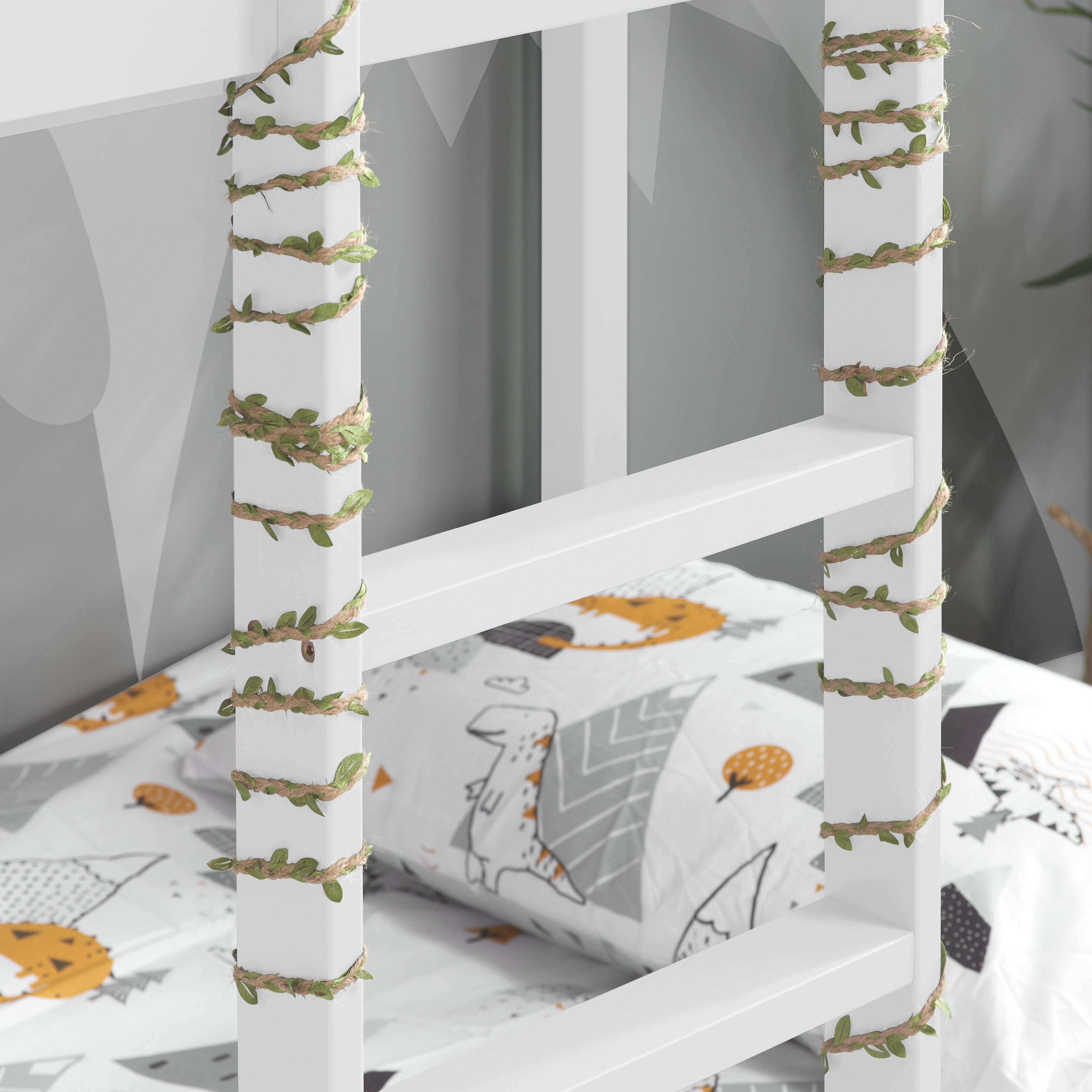 BIRLEA Adventure SINGLE White Bunk Bed in 100% Pine