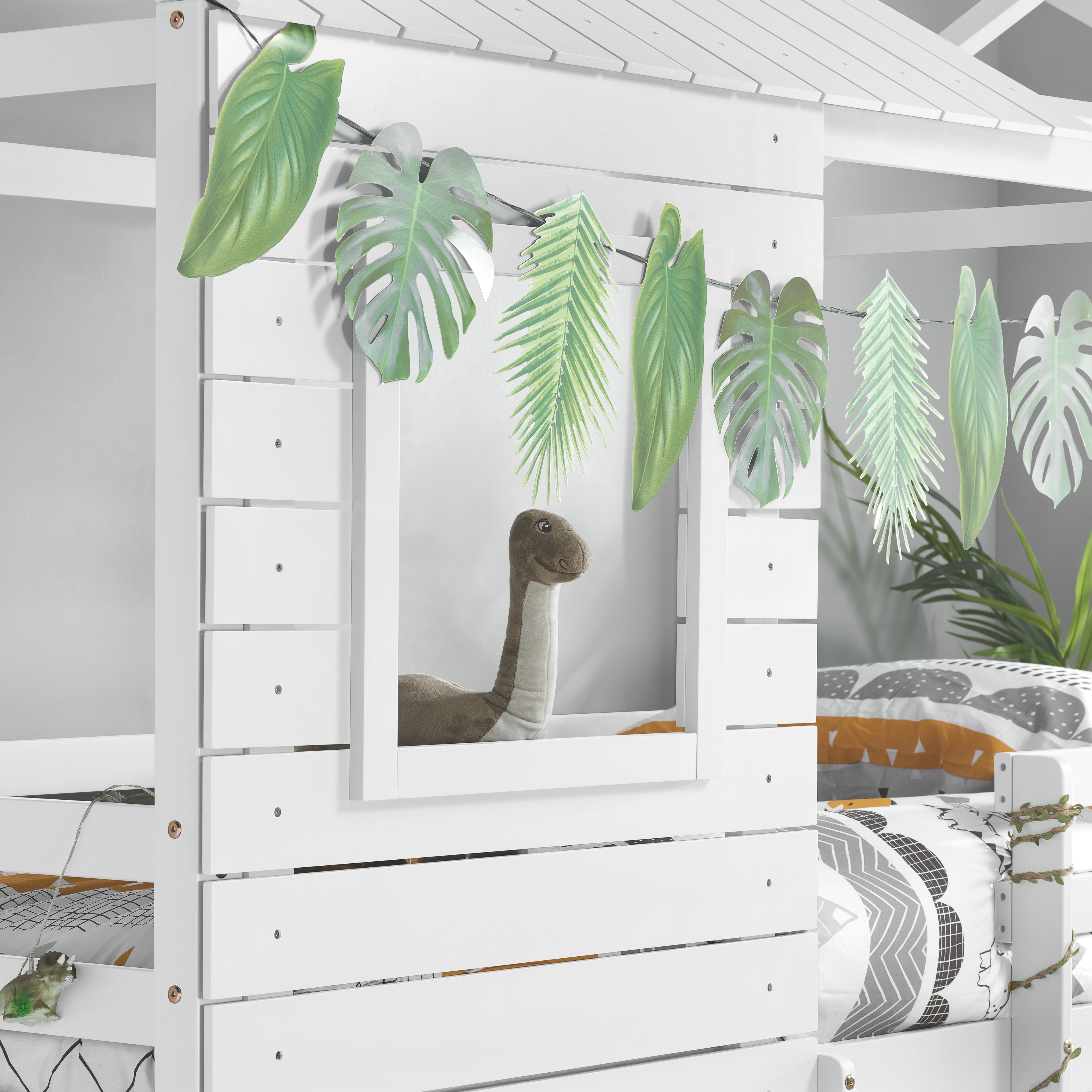 BIRLEA Adventure SINGLE White Bunk Bed in 100% Pine