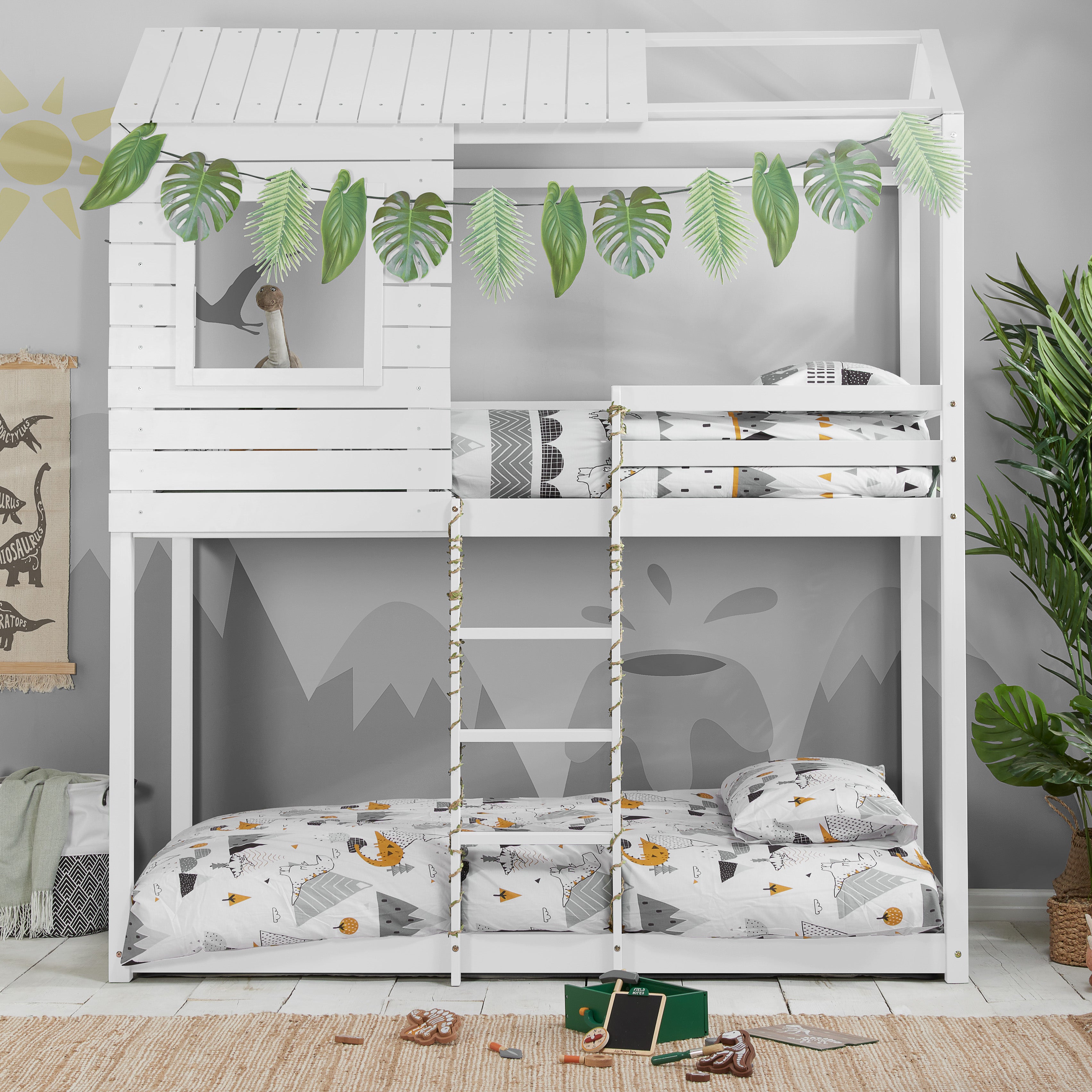 BIRLEA Adventure SINGLE White Bunk Bed in 100% Pine