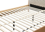 BIRLEA Hatti DOUBLE Bed in White Faux Fur and Natural Wood