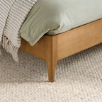 BIRLEA Hatti DOUBLE Bed in White Faux Fur and Natural Wood