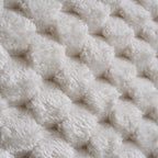BIRLEA Hatti DOUBLE Bed in White Faux Fur and Natural Wood