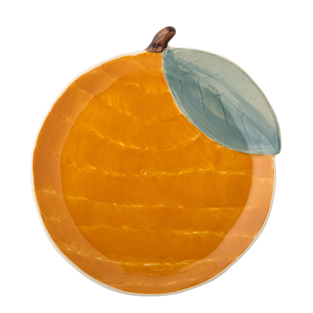 BLOOMINGVILLE Agnes Plate, Orange, Stoneware, Set of 6, Ø 16 cm