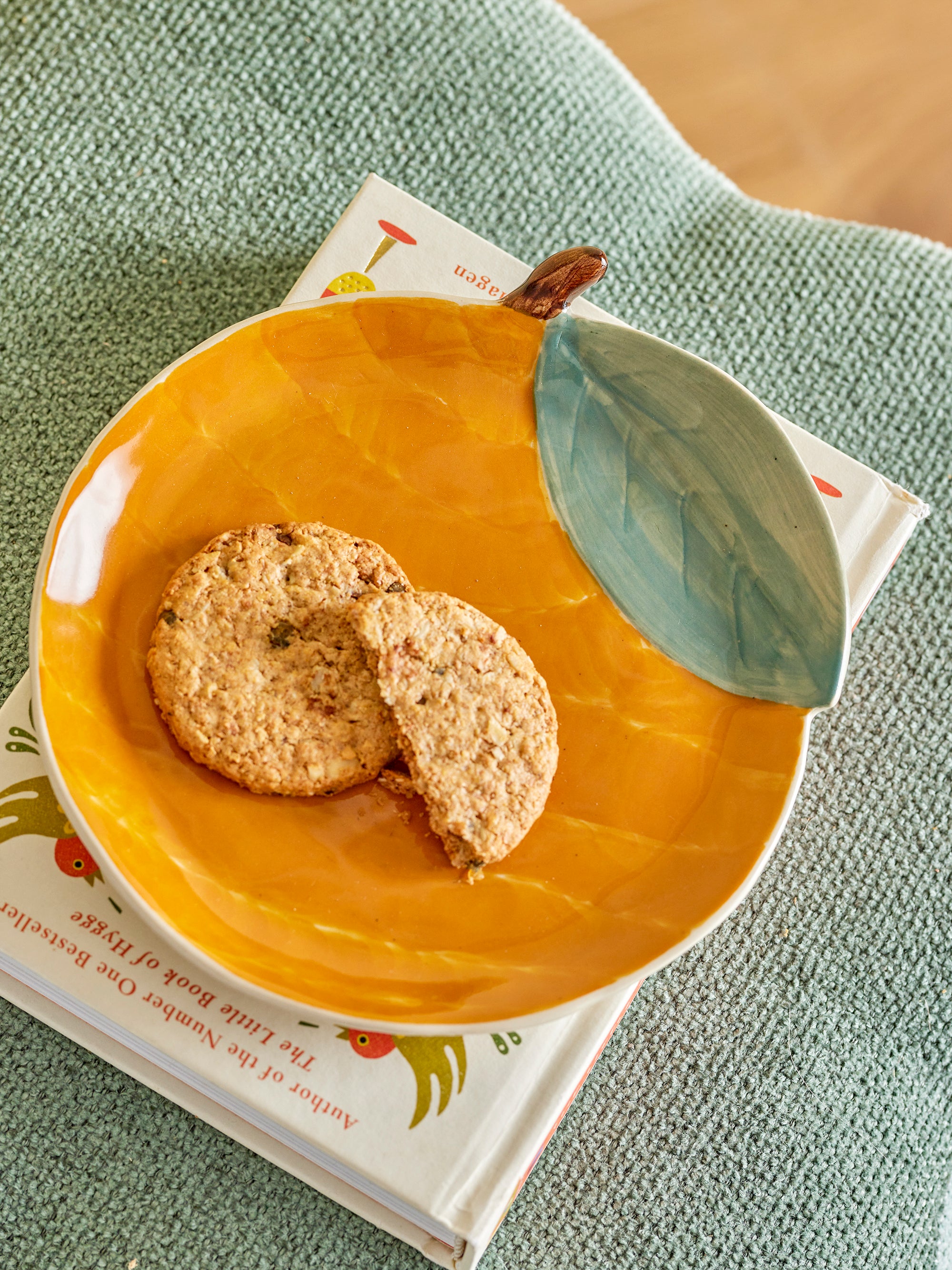 BLOOMINGVILLE Agnes Plate, Orange, Stoneware, Set of 6, Ø 16 cm