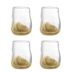 BLOOMINGVILLE Ballard Mouthblown Handmade Drinking Glass/Tumbler, Gold, Set of 4