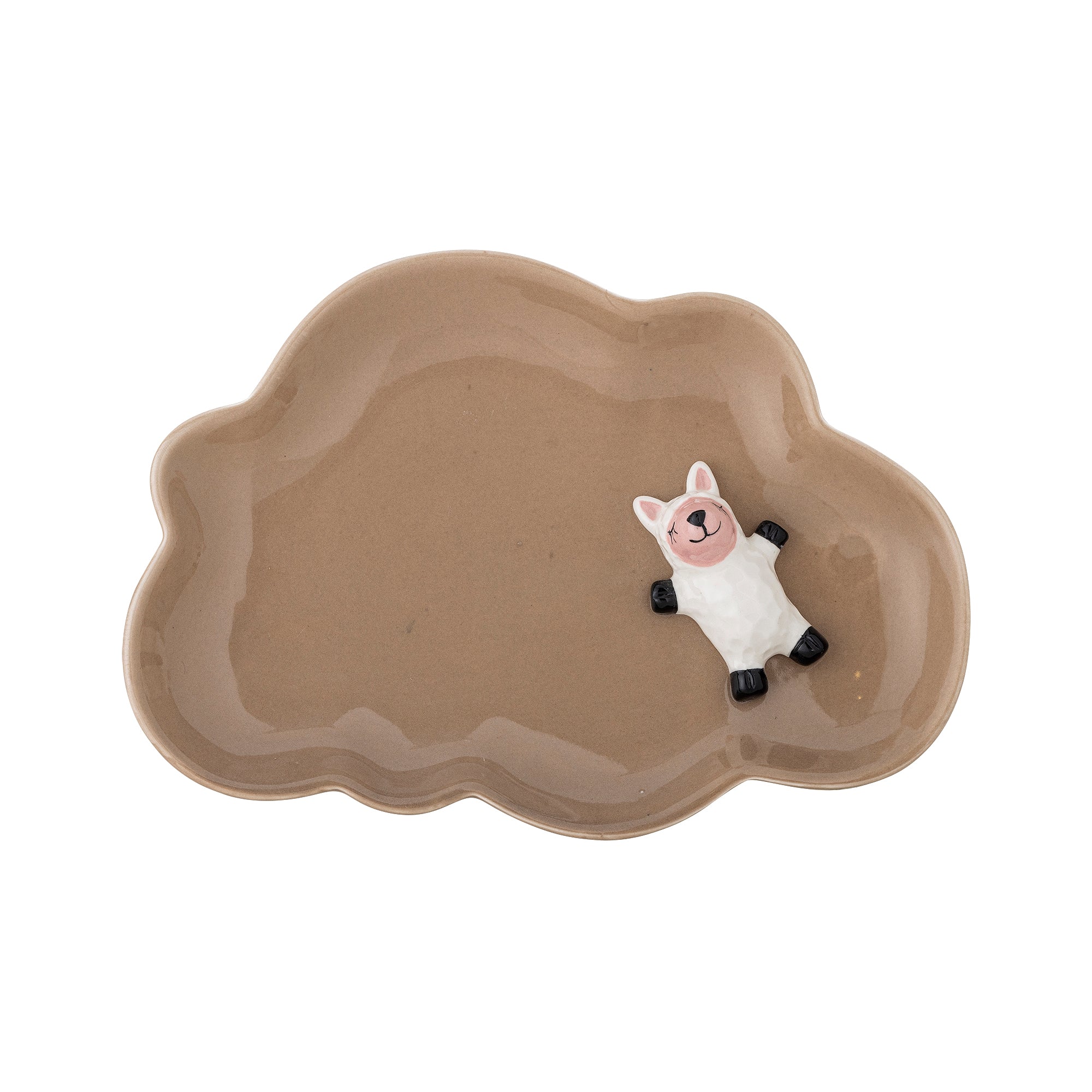 BLOOMINGVILLE MINI Dolly Children's Plate, Brown, Stoneware, 20 x 2.5 x 14 cm
