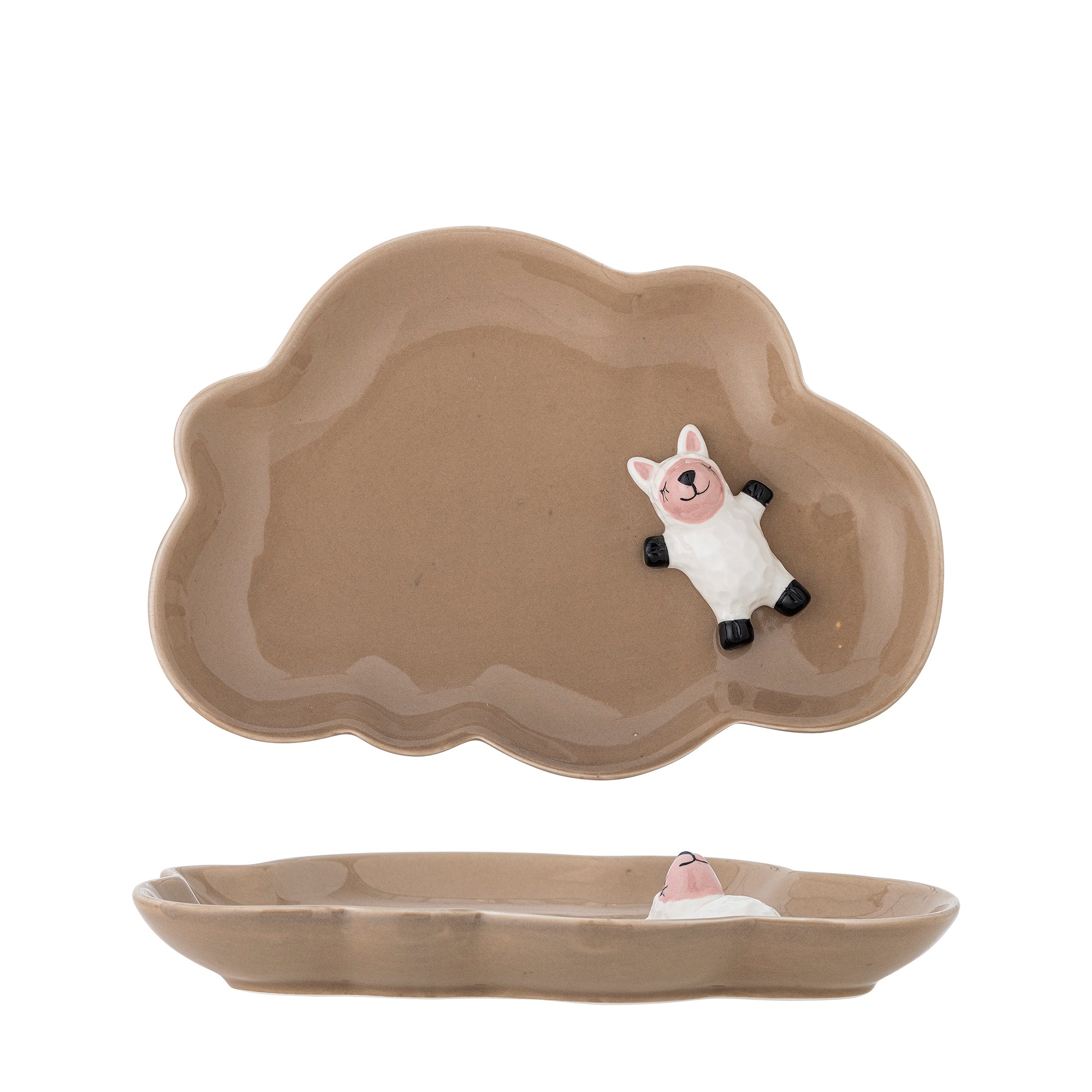 BLOOMINGVILLE MINI Dolly Children's Plate, Brown, Stoneware, 20 x 2.5 x 14 cm