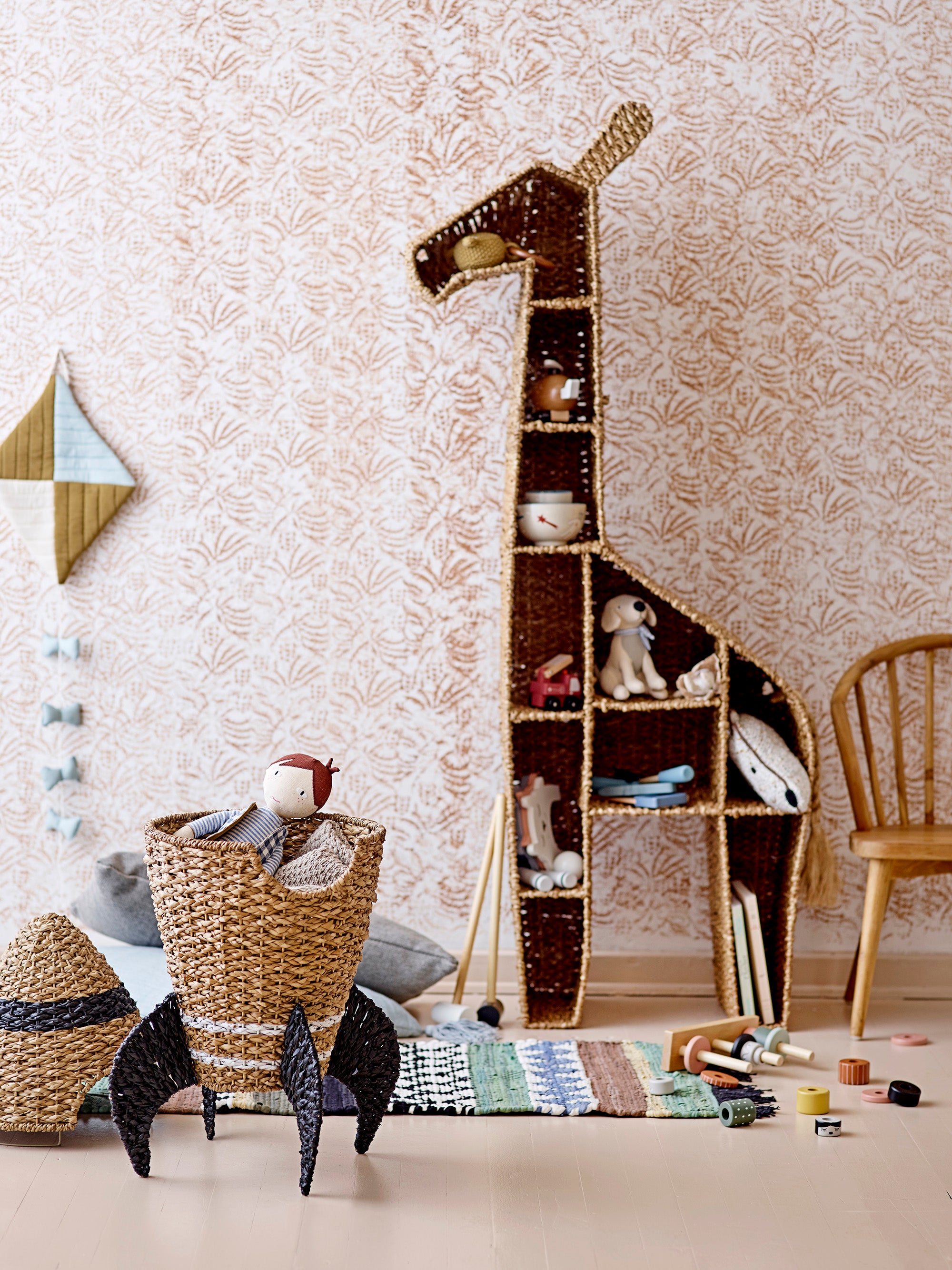 BLOOMINGVILLE MINI Kalu Bookcase, Nature, Bankuan Grass, H 148 cm